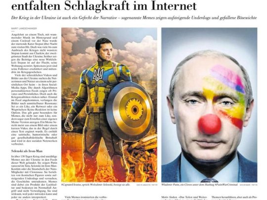 Dieses Meme aus dem Internet hat die NZZ abgedruckt und damit den Zorn Russlands auf sich gezogen…    (Screenshot Online-Ausgabe)