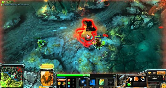 Bei der virtuellen Schlacht auf «Dota 2» steuert ein Spieler seinen Helden aus der Vogelperspektive… (Screenshot Valve Corporation)