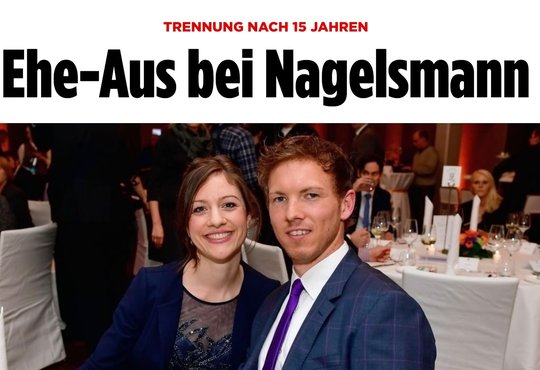 Kennen sich seit der Schulzeit: Verena und Julian Nagelsmann sind seit 2018 verheiratet, nun die Trennung, berichtete «Bild» Anfang Juni...      (Screenshot «Bild»/Axel Springer)