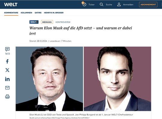 Noch nicht mal im Job und darf schon am Rad der deutschen Geschichte drehen: designierter «Welt»-Chefredaktor Jan-Philipp Burgard (r.)...    (Bild Screenshot Welt Online)