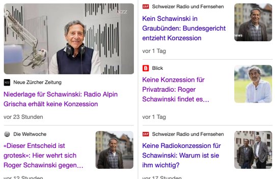 Roger Schawinski auf allen Kanälen - und mit viel Zuspruch in den Kommentaren... (Bild Screenshot)