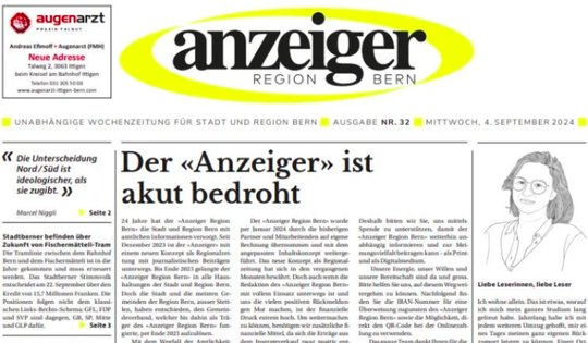 Noch vor wenigen Jahren wurde der «Anzeiger» mit Steuerfranken gestützt... (Bild: Screenshot KR)