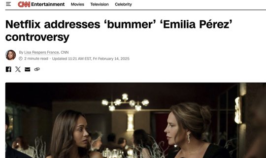 Auch cnn.com berichtet wie Netflix die «Emilia Pérez»-Kontroverse anspricht… (Bild: Screenshot cnn.com)