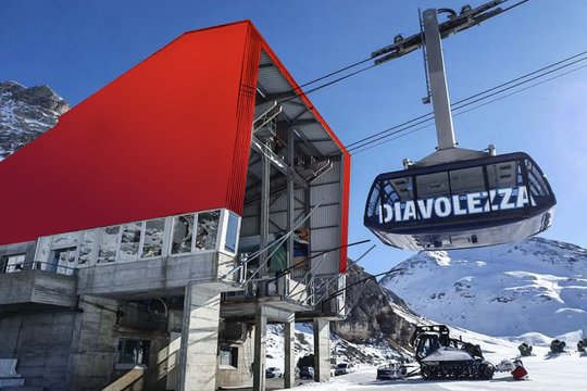 An der Talstation Diavolezza könnte schon bald ein handbemaltes Werbemural hängen...    (Bild: APG/zVg)