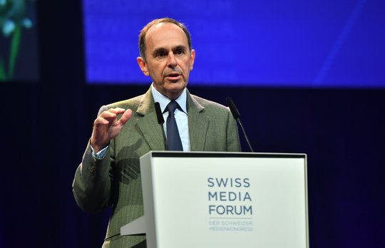 Pietro Supino, VR-Präsident der TX Group (damals noch Tamedia), am Swiss Media Forum 2018 in Luzern...