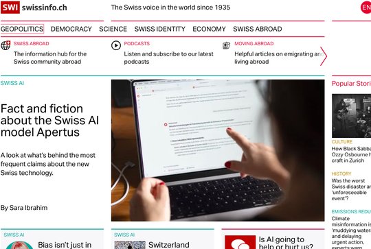 Ohne die 19 Millionen Bundesgelder stehe das Auslandangebot der SRG vor dem Aus, schreibt Swissinfo SWI in eigener Sache... (Bild: Screenshot Klein Report)