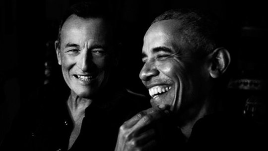 Spotify will mehr in Podcasts investieren. Illustrer Start mit Springsteen und Obama...    (Bild: Spotify)