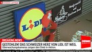 Im Newsflash-Style klaut Denner dem Konkurrenten das Schweizer Herz aus dem Logo... (Bild: Screenshot Klein Report)