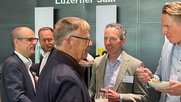 Die Wanner-Gang: Nicola Bomio, Michael Wanner, Peter Wanner, Patrik Müller und Oliver Steffen (v.l., Bild: © Klein Report)