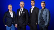 Peter Knäbel, Rainer Maria Salzgeber, Diego Benaglio und Paddy Kälin (v.l.n.r.) analysieren ab dieser Saison wieder das Geschehen in den internationalen Klubfussball-Wettbewerben… (Bild: © SRF/Gian Vaitl)