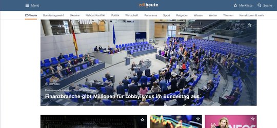 Das ZDF-Nachrichtenformat «heute»-Nachrichten hat die besten Werte seit 2021 erzielt… (Bild: Screenshot zdf.de/nachrichten)