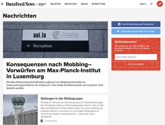 Das Online-Portal von Buzzfeed Deutschland steht zum Verkauf. Wenn keine Partner gefunden werden, müsse das US-Unternehmen die deutschsprachige Seite einstellen...