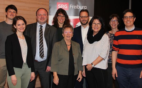 Sektion SRG Freiburg mit neuem Vorstand: CVP-Generalrat Bernhard Altermatt (rechts aussen) präsidiert das Gremium...