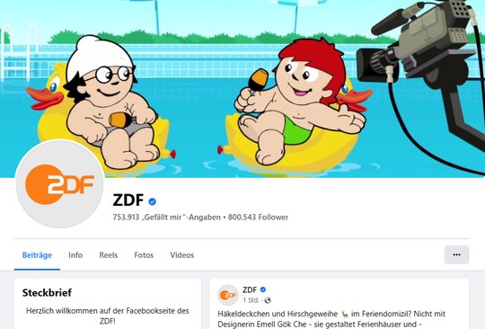 ZDF und ARD müssen im Internet dabei sein. Aber ihre Angebote sollten nicht presseähnlich sein, fordern die Zeitungsverleger…    (Screenshot ZDF Facebook