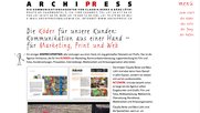 Neu gestaltete Webseite von Archipress