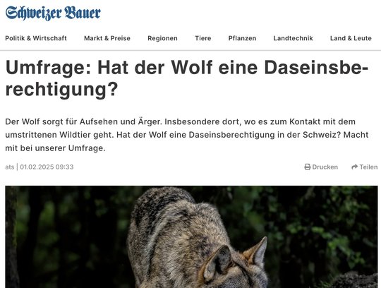 Die diensthabende Person habe die Umfrage deaktiviert... (Bild: Screenshot schweizerbauer.ch)