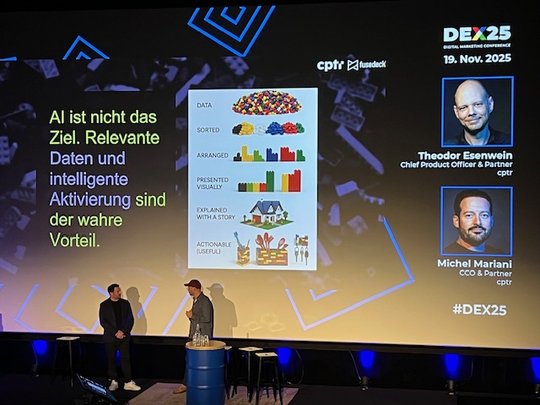 «Mit unserem serverseitigen Tracking sehen wir auch die Crawler der LLMs, die für clientseitige Trackings wie Google Analytics verborgen bleiben»: CCO Michel Mariani (l.) und Theo Esenwein, Chief Product Officer, von cptr... (© Klein Report)