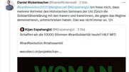 Daniel Rickenbacher übt scharfe Kritik am Historischen Seminar der Universität Zürich... (Bild Screenshot twitter.com)