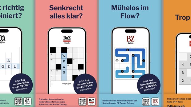 Nach dem Launch der «Tages-Anzeiger»-Spiele-App im vergangenen Dezember folgen nun weitere Tamedia-Titel. Begleitet wird die Kampagne mit einem Gewinnspiel...    (Bild: Tamedia/KR)