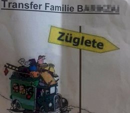 Statt des Zügelautos kommt die Polizei (Amt)