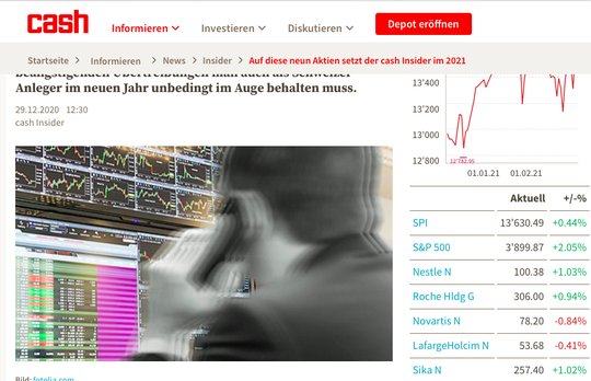 Ab an die Börse mit dem «cash Insider»... (Bild cash.ch)