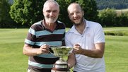 Nettosieger Bruno Studer (l.) und der neue SGPA-Champion Jérôme Reynard im Golfclub Heidental… (Bild: SGPA/Emanuel Stotzer/zVg)