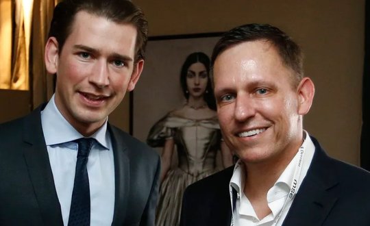 Sebastian Kurz und Peter Thiel sind alte Bekannte, wie diese gemeinsam verschickte Aufnahme auf Twitter aus dem Jahre 2017 beweist...