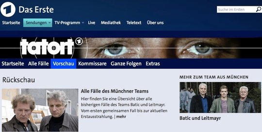 Die Schauspieler Miroslav Nemec und Udo Wachtveitl aus München, hier links in jungen Jahren, geben nach dem 100. Fall die Marke ab... (ARD/BR Tatort)