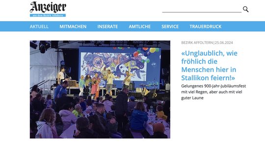 Der «Anzeiger aus dem Bezirk Affoltern» kann am gewohnten Standort bleiben… (Bild: Screenshot affolteranzeiger.ch)