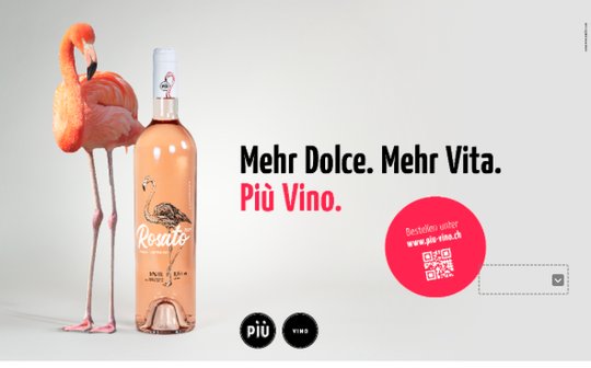 Der neue Più Vino Rosato: Webrepublic hat die DOOH-Kampagne für den Gastro-Unternehmer Bindella umgesetzt. (Bild zVg)