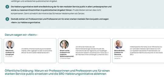 «Es handelt sich um einen in diesem Ausmass noch nie dagewesenen Akt des politischen Engagements aus der Akademie»...    (Screenshot Webs.)