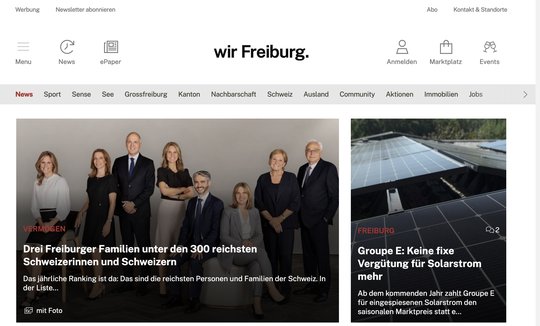 Der Presserat empfiehlt den «Freiburger Nachrichten» eine Überprüfung ihres medienpädagogischen Projekts «Zeitung in der Schule»… (Bild: Screenshot freiburger-nachrichten.ch)