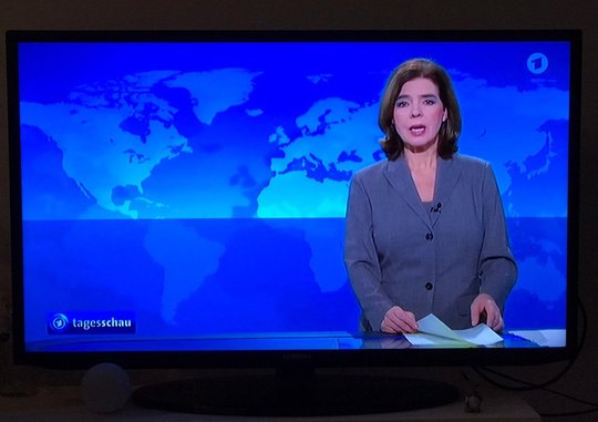 «Tagesschau» am Donnerstagmorgen ohne Grafiken (Twitter-Bild der Gewerkschaft Ver.di)