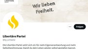 Die Libertäre Partei betont, dass sie nonbinäre Identitäten als gleichwertig anschaut und kritsiert das SRF wegen dem geplanten «Register»... (Bild: Screenshot X-Profil von Libertäre Partei)