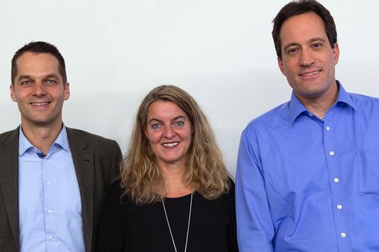 Neuer CEO Christian Imhof (l.), COO Corinne Blunier und IT-Chef Andreas Brodmann...