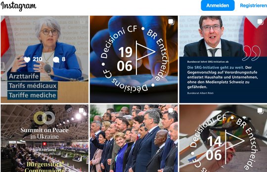 Sind Kommentare «offensichtlich sachfremd» und werden sie wiederholt gepostet, dürfen sie unterdrückt werden: Instagram-Profil des Bundesrates... (Bild: Screenshot)