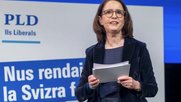 FDP-Co-Präsidentin Susanne Vincenz-Stauffacher moderierte die Delegiertenversammlung in Genf... (Bild: FDP/zVg)