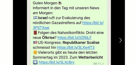 SRF-News-Junkies können ab sofort die News auch auf Whatsapp lesen... (Bild: Screenshot srf.ch)