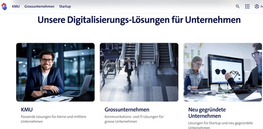 Wettbewerbshüter führten zwei Untersuchungen gegen die Swisscom zur Vernetzung von Unternehmensstandorten über Breitband durch…   (Bild: Screenshot/Swisscom)