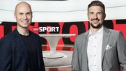 Jeff Baltermia (l.) ist seit 10 Jahren bei SRF, Mevion Heim kommt von «blue Sport» neu ins Team...       (Bild zVg)