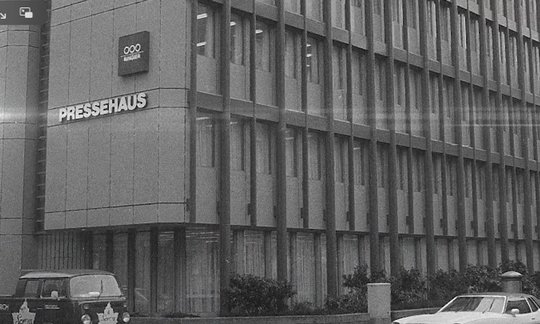 Das «Pressehaus» an der Dufourstrasse 23: Am 11. April 1978 von Bundesrat Kurt Furgler eröffnet, jetzt wird es aufgemöbelt. (Bild Screenshot Ringier)