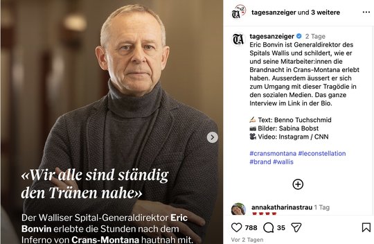 «Ich musste mich sehr schnell um das Thema Kommunikation kümmern…», erklärte Eric Bonvin im Interview «Wir alle sind ständig den Tränen nahe»… (Bild: Tamedia/Insta/zVg)