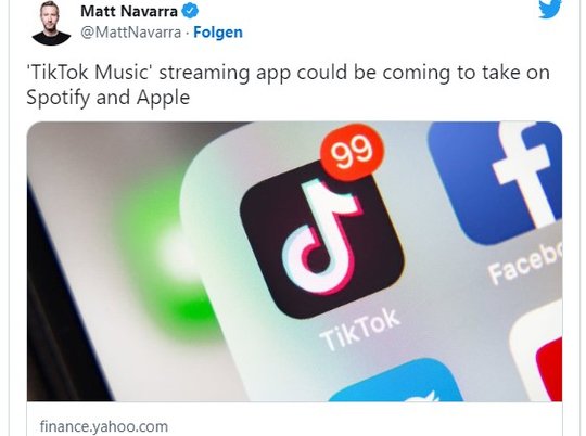 Mit TikTok Music könnte das soziale Netzwerk Spotify, Deezer und Apple Music Konkurrenz machen... 