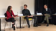 In der Paulus Akademie stellte sich Susanne Wille den Fragen von Fachleuten, darunter Moderator Raphael Rauch (Mitte) und Lukas Bärfuss...