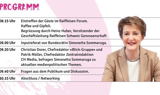 Medienministerin Simonetta Sommaruga im Raiffeisen Forum Bern am 8. Oktober.