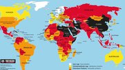Die rot eingefärbten Länder sind für Medienschaffende besonders gefährlich...    (Karte: Reporter ohne Grenzen)