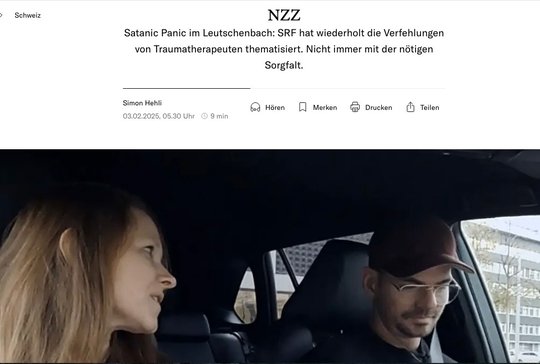 Die beiden SRF-Journalisten auf Recherche (Bild NZZ/Sreenshot)