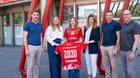 Eric Zimmermann, SHV-Marketing, Chantal Wick (Leiterin Marketing SHV), Nationalspielerin Alessia Riner, Melanie Sennhauser und Benjamin Echaud vom Sponsoring & Live Market/Marketing Mobiliar, und Marc Rösti, Sponsoring & Live Marketing... (Bild: zVg)