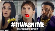 Ein Spot-Favorit: Ashton Kutcher beschuldigt seine Frau Mila seinen Cheetos Crunch Pop Mix gestohlen zu haben – und Shaggy verteidigt sie mit seinem Hit «It Wasn’t Me»...