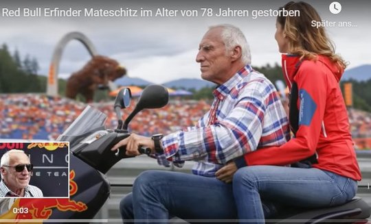 Dietrich Mateschitz hatte seine Nase immer richtig im Wind, was das Marketing für Red Bull angeht...           (Screenshot Video Kurier)